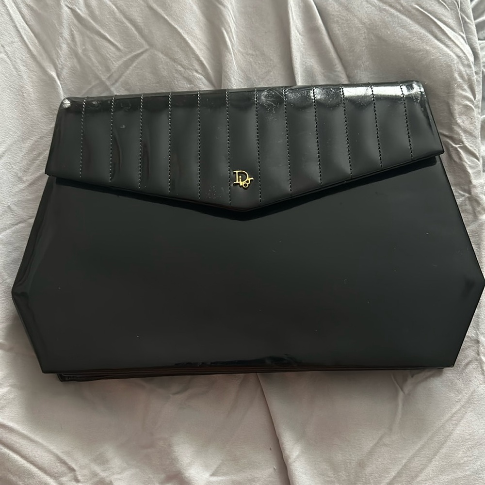 AUTH CHRISTIAN DIOR VINTAGE 2-WAY CHAIN CLUTCH/SHOULDER/CROSSBODY